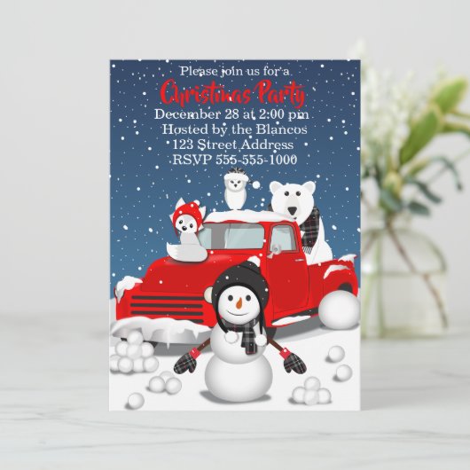 Invitation Laisser neiger (Debout devant)