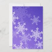 Invitation Laisser neiger indigo snowflakes Noël fête (Dos)