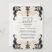 Invitation Laisser rétro arabe Exotic Bold Damask Fête des ma (Devant)