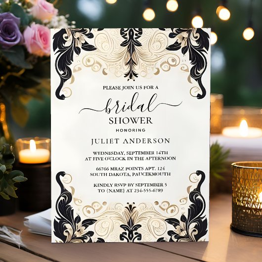 Invitation Laisser rétro arabe Exotic Bold Damask Fête des ma
