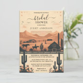 Invitation Laisser Rodeo Retro Horse Rustic Western Fête des  (Debout devant)