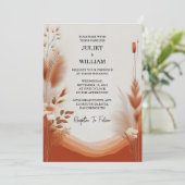 Invitation Laissez Désert Rustique Boho Automne Ombre Mariage (Debout devant)