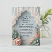 Invitation Laissez Eucalyptus Dentelle Tulle Dusty Fête des m (Debout devant)