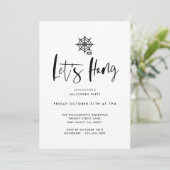 Invitation Laissez Hang Black Minimal Spider Web Halloween Pa (Debout devant)