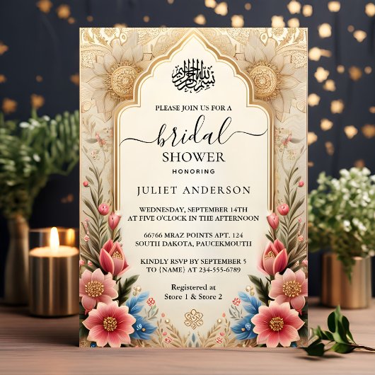 Invitation Laissez Islam Nikah arabe Walima Fête des mariées