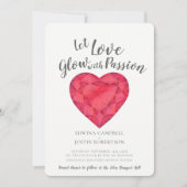 Invitation Laissez l'amour briller avec passion ruby aquarell (Devant)