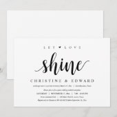 Invitation Laissez l'amour briller, évasion de mariage modern (Devant / Derrière)