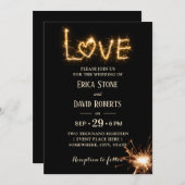 Invitation Laissez l'amour étinceler Mariage moderne (Devant / Derrière)