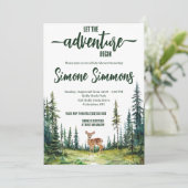 Invitation Laissez l'aventure commencer ! Baby shower foresti (Debout devant)