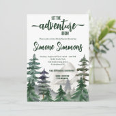 Invitation Laissez l'aventure commencer ! Fête des mariées de (Debout devant)