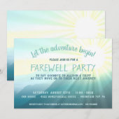 Invitation Laissez l'aventure commencer Sunset Farewell Party (Devant / Derrière)