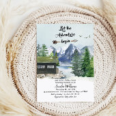 Invitation Laissez l'aventure commencer Watercolor Mountain