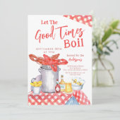 Invitation Laissez Le Bon Temps Crawfish Faire Bouillir La Fê (Debout devant)