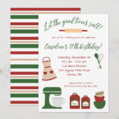 Invitation Laissez le bon temps tourner ! Fête de l'anniversa (Devant / Derrière)