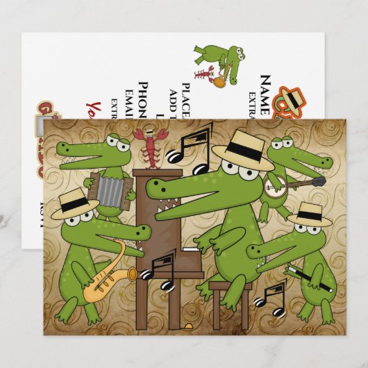 Invitation Laissez le bon temps tourner ! Style Cajun ! (Devant / Derrière)