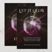 Invitation Laissez-le illuminer Disco Ball Nouvel An Sove Par (Devant / Derrière)