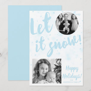 Invitation Laissez-le neiger Bleu Blanc Simple Vacances