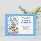 Invitation Laissez-les manger le gâteau - le ęr anniversaire (Debout devant)