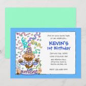 Invitation Laissez-les manger le gâteau - le ęr anniversaire (Devant / Derrière)