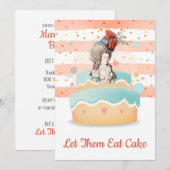 Invitation Laissez-Les Manger Le Gâteau Marie Antoinette Fête (Devant / Derrière)
