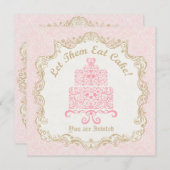 Invitation Laissez-les manger l'invitation de gâteau (Devant / Derrière)