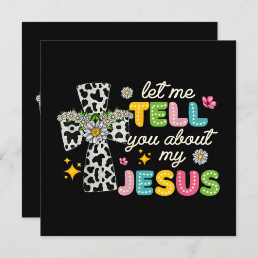 Invitation Laissez-moi vous parler de mon Jésus Groovy chréti (Devant / Derrière)