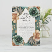 Invitation Laissez Monstera Emerald Green Et Gold Fête des ma (Debout devant)