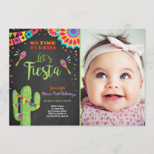 Invitation Laissez-nous cactus mexicain d'anniversaire