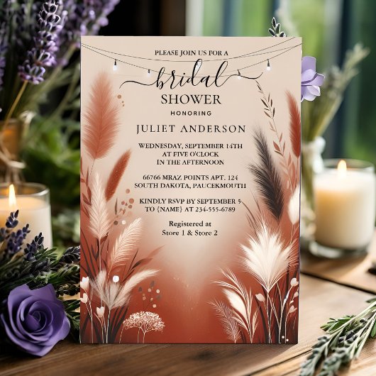 Invitation Laissez Rustic Boho Automne Ombre Fête des mariées