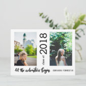 Invitation Laissons Commencer L'Aventure Après Deux Photos (Debout devant)