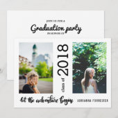 Invitation Laissons Commencer L'Aventure Après Deux Photos (Devant / Derrière)