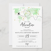 Invitation "Laissons Commencer L'Aventure !" Baby shower Cart (Devant)