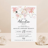 Invitation "Laissons Commencer L'Aventure !" Baby shower Cart