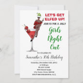 Invitation Laissons Elfed Up Xmas Girls nuit dehors Anniversa (Devant)