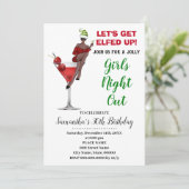 Invitation Laissons Elfed Up Xmas Girls nuit dehors Anniversa (Debout devant)