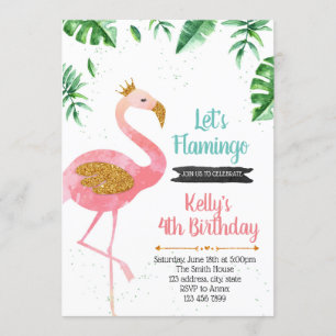 Invitation Laissons flamingo l'invitation anniversaire