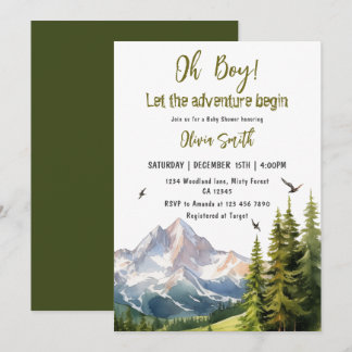Invitation Laissons l'aventure commencer Forest Boy Baby show