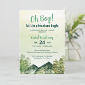 Invitation Laissons l'aventure commencer le Baby shower des b (Debout devant)