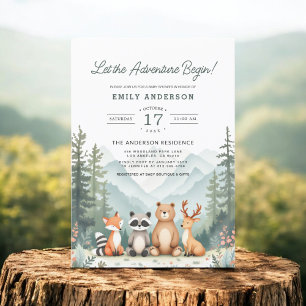Invitation Laissons l'aventure commencer le Baby shower des b