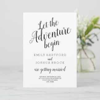 Invitation Laissons l'aventure commencer moderne minimaliste