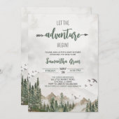 Invitation Laissons l'aventure commencer un Baby shower neutr (Devant / Derrière)