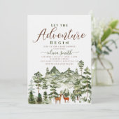 Invitation Laissons l'aventure commencer un Baby shower neutr (Debout devant)