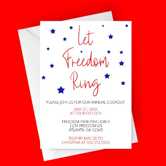 Invitation Laissons le parti mendiant Freedom Ring