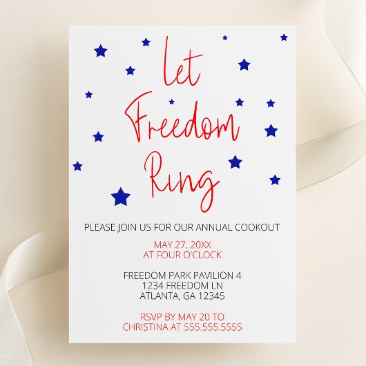 Invitation Laissons le parti mendiant Freedom Ring