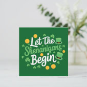 Invitation Laissons les Shenanigans commencer drôle Saint Pat (Debout devant)