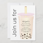 Invitation Lait à crème légère moderne tendance Boba Thé Anni (Devant)