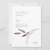 Invitation Lait Chocolat Mariage de feuillage moderne (Devant)