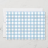 Invitation Lait et biscuit Anniversaire Bleu Plaid Boy 1er An (Dos)