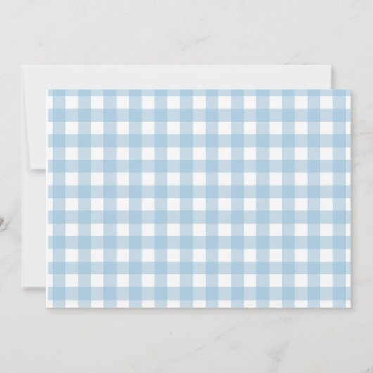 Invitation Lait et biscuit Anniversaire Bleu Plaid Boy 1er An (Dos)
