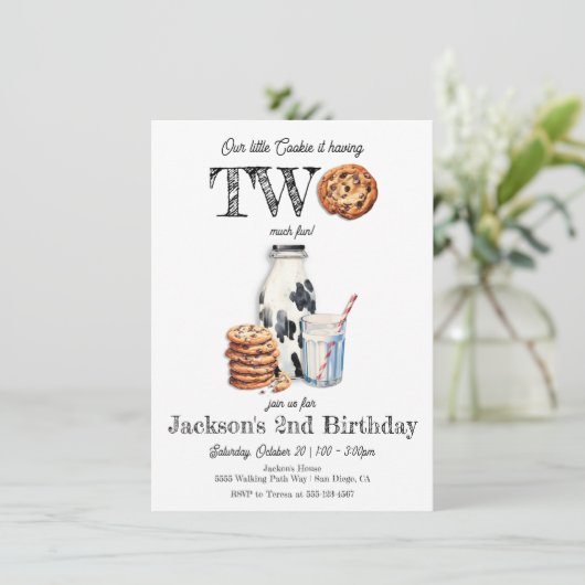Invitation Lait et biscuits à deux ans (Debout devant)